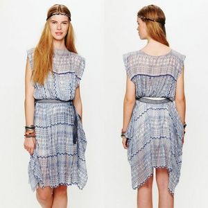 FREE PEOPLE | geo embroidered cutout dress